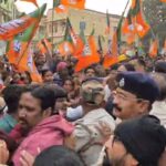 বিজেপি বিধায়কের উপর হামলার প্রতিবাদে থানা ঘেরাও
